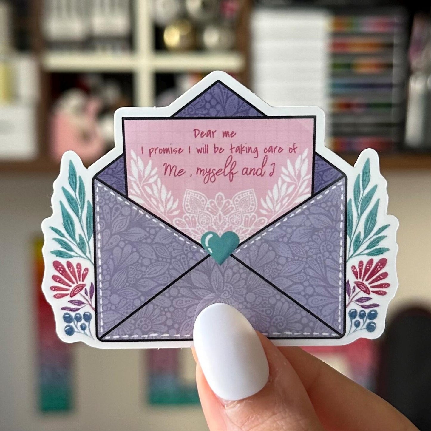 Self note envelope mandala sticker
