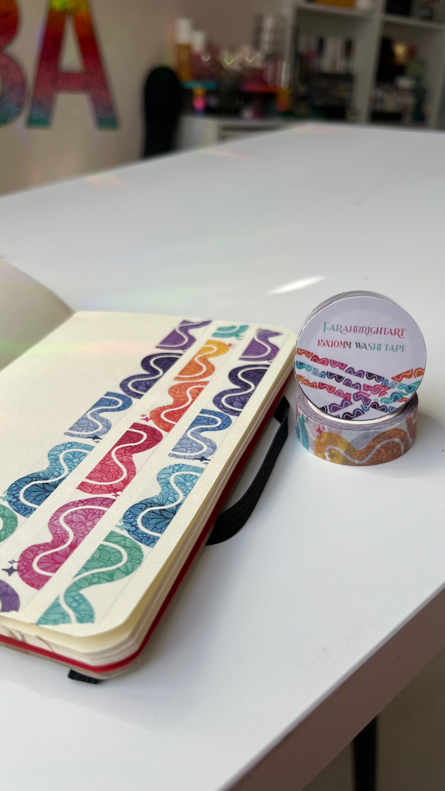 Abstract rainbow 10mm washi tape