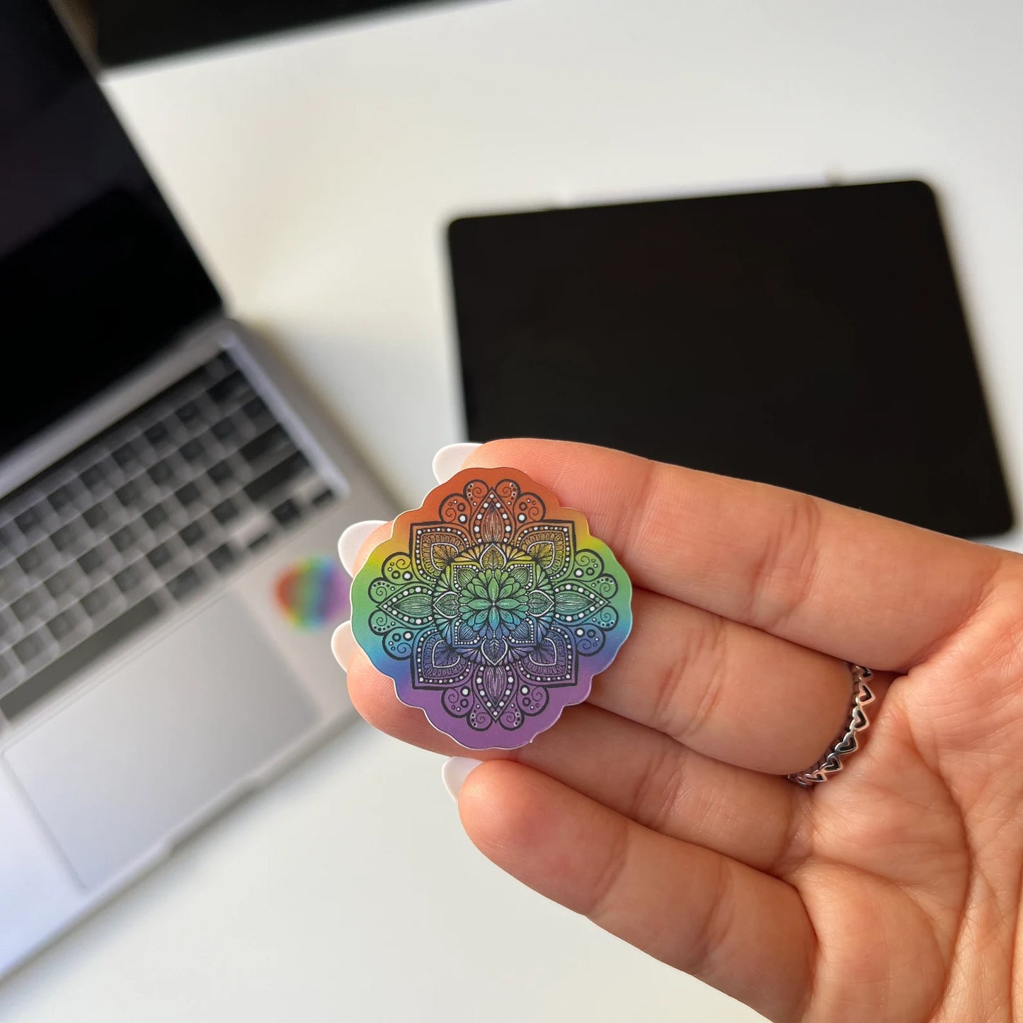 Mini rainbow matte holographic sticker