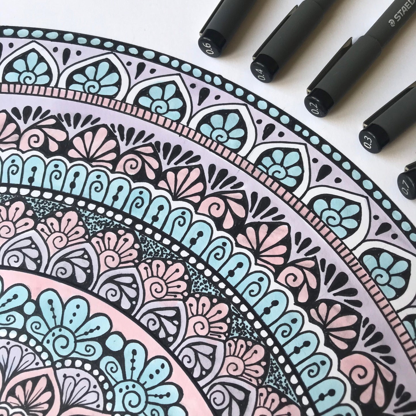 Patel mandala drawing - original artwork - hand illustration- wall decor- room decor