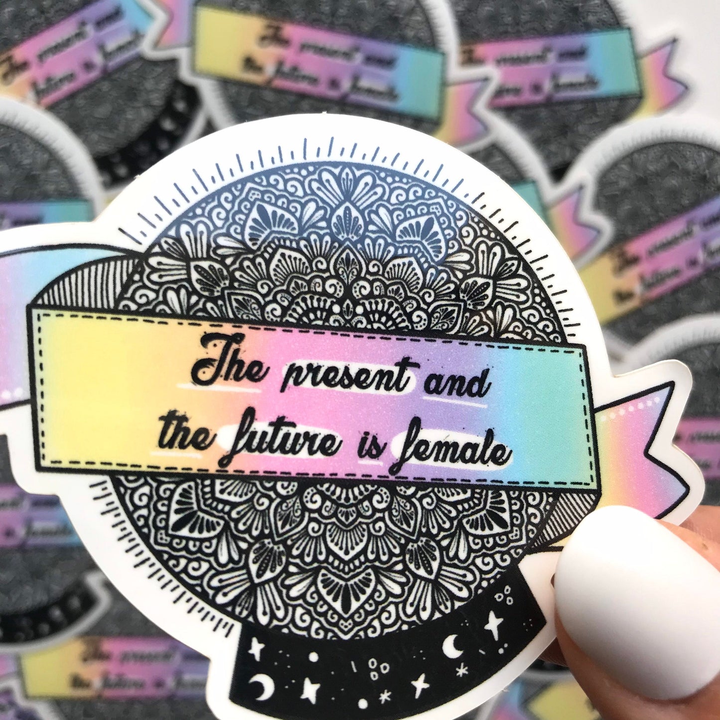 Female power mandala sticker