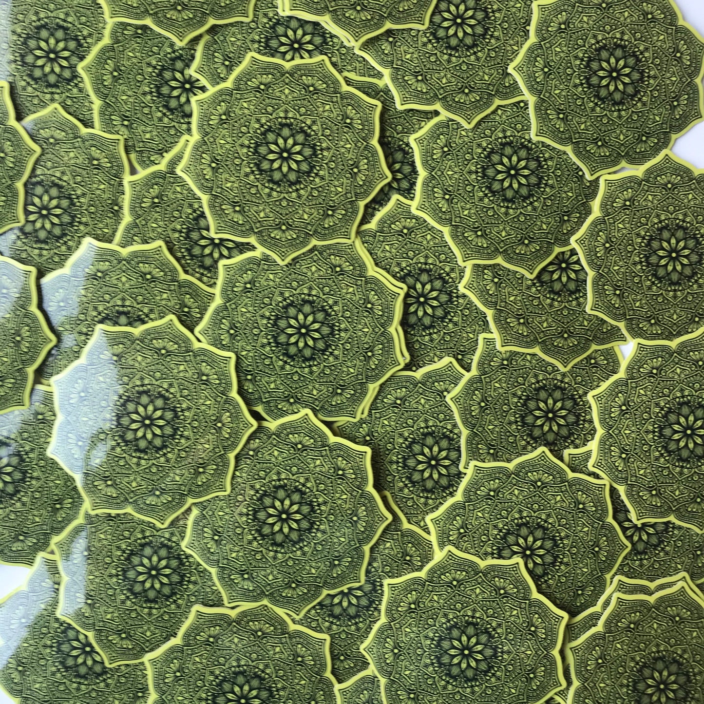 Yellow Mandes waterproof sticker