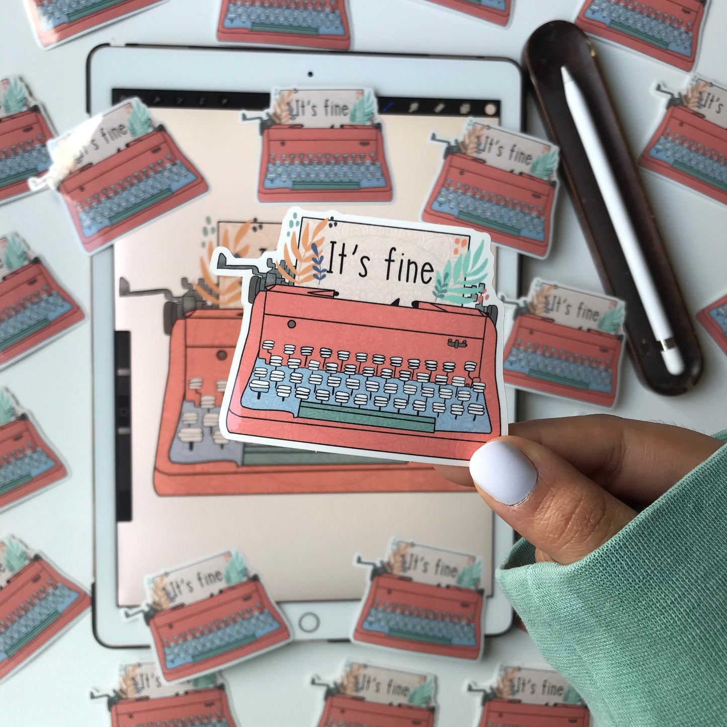 It’s fine type writer mandala stickers