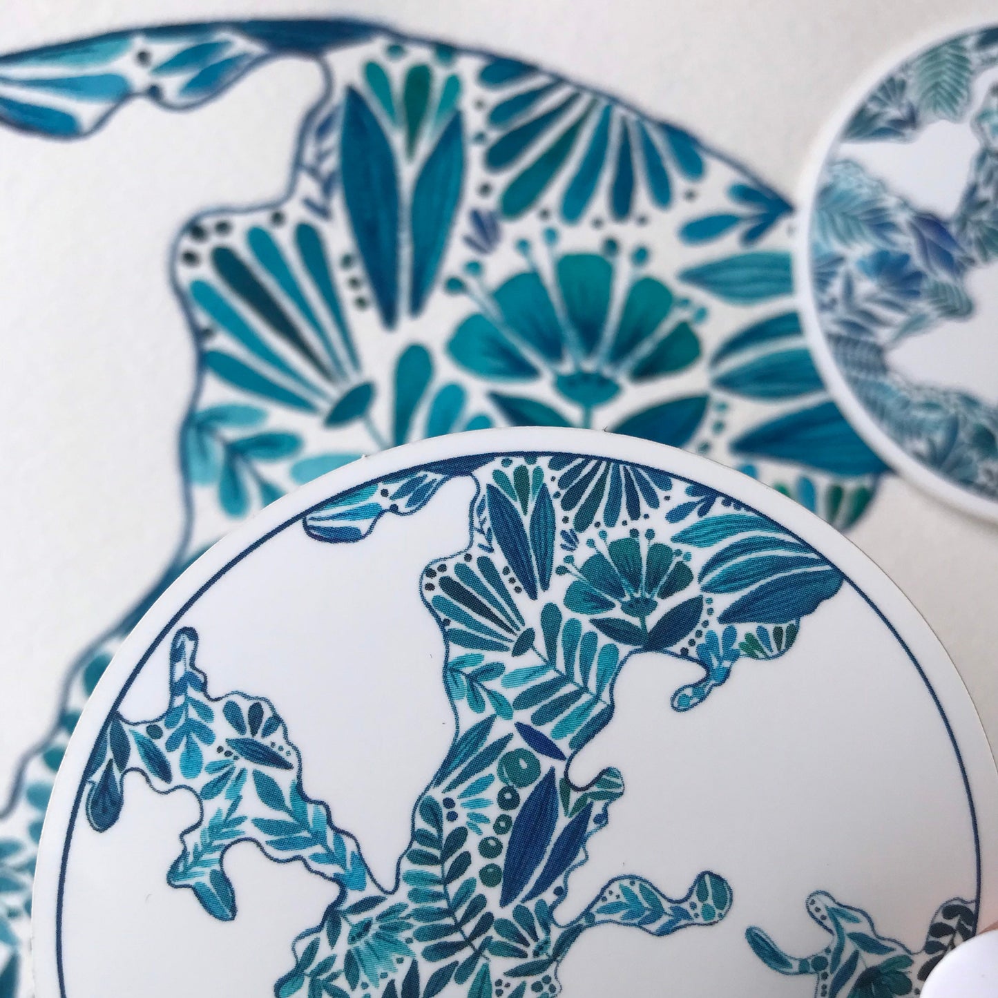 Plant world globe stickers