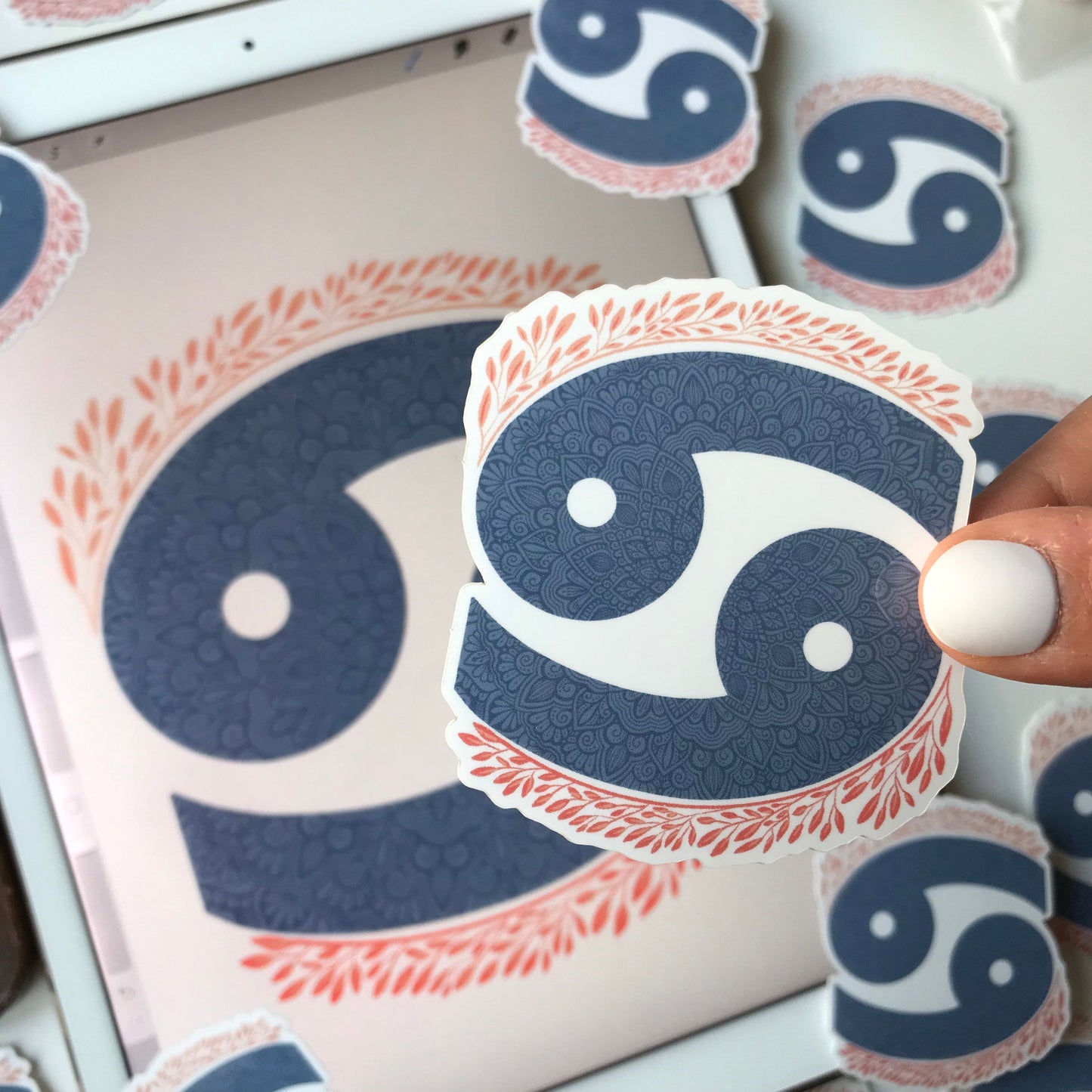 Cancer mandala waterproof stickers