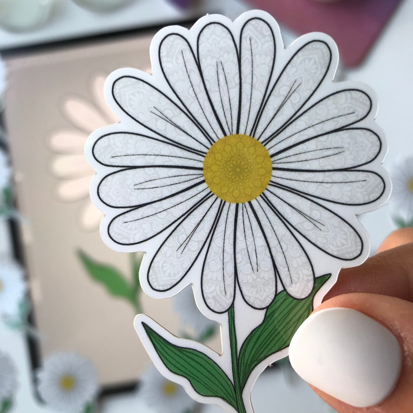 Mandala Daisy waterproof stickers