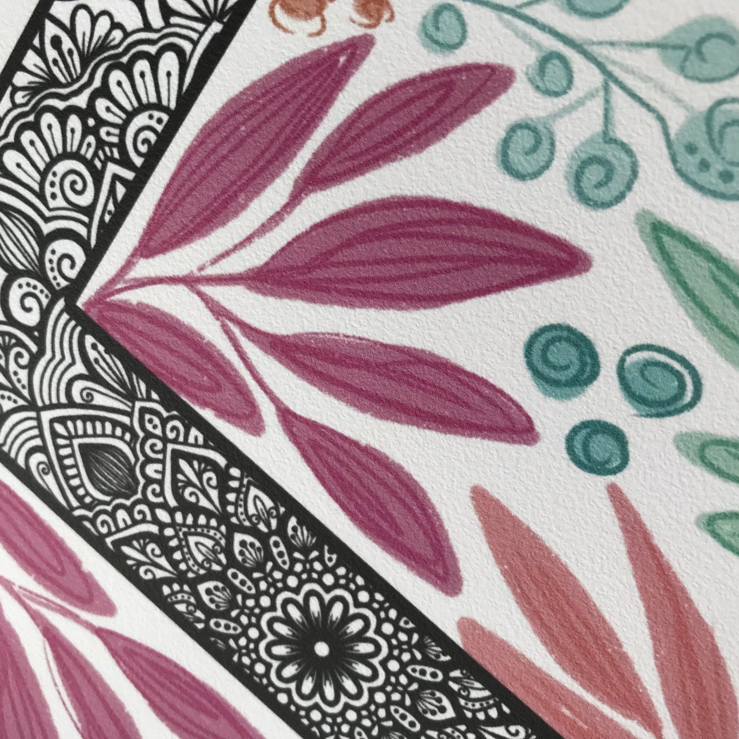 Mandala I letter with plant doodle