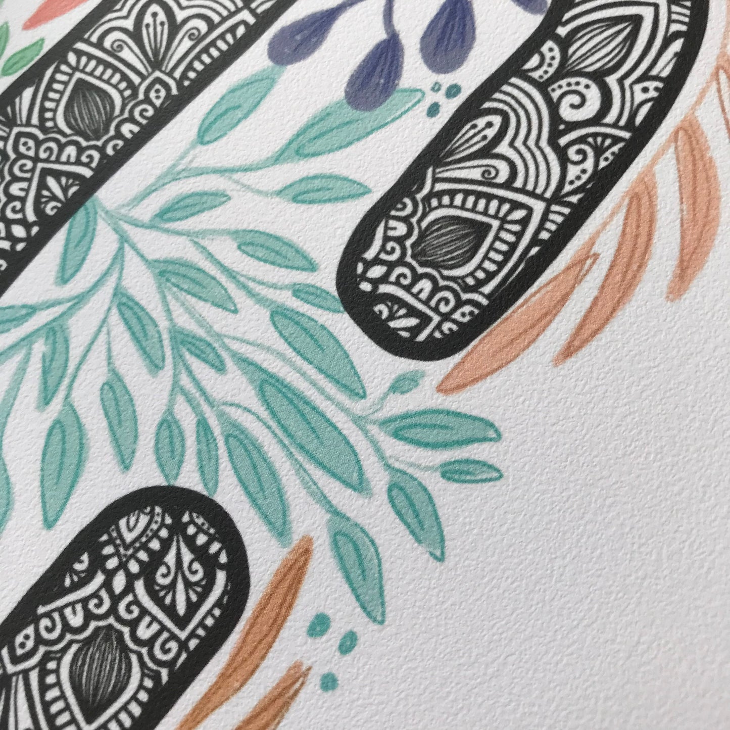 Mandala C letter with plant doodle