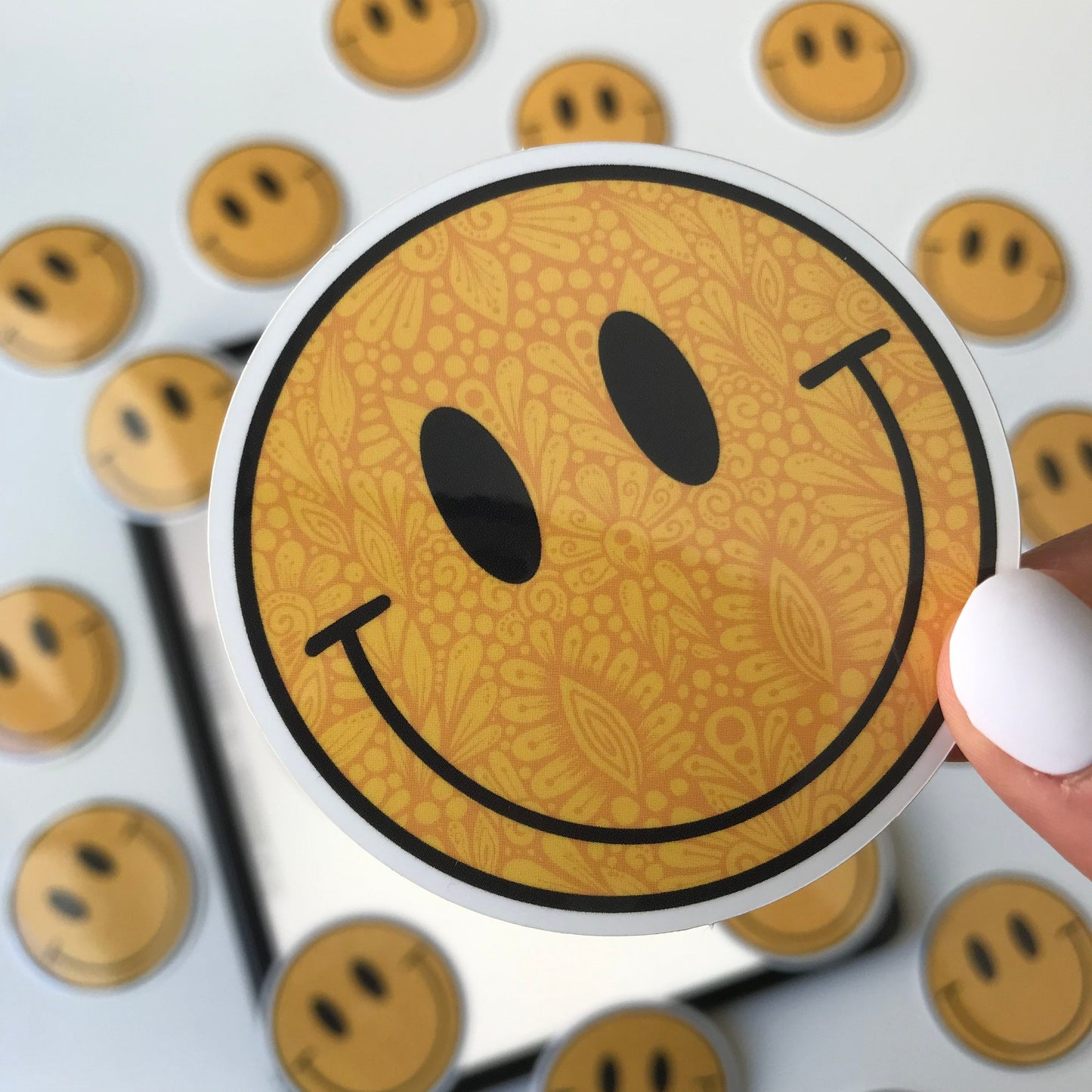 Zentangle smile waterproof sticker
