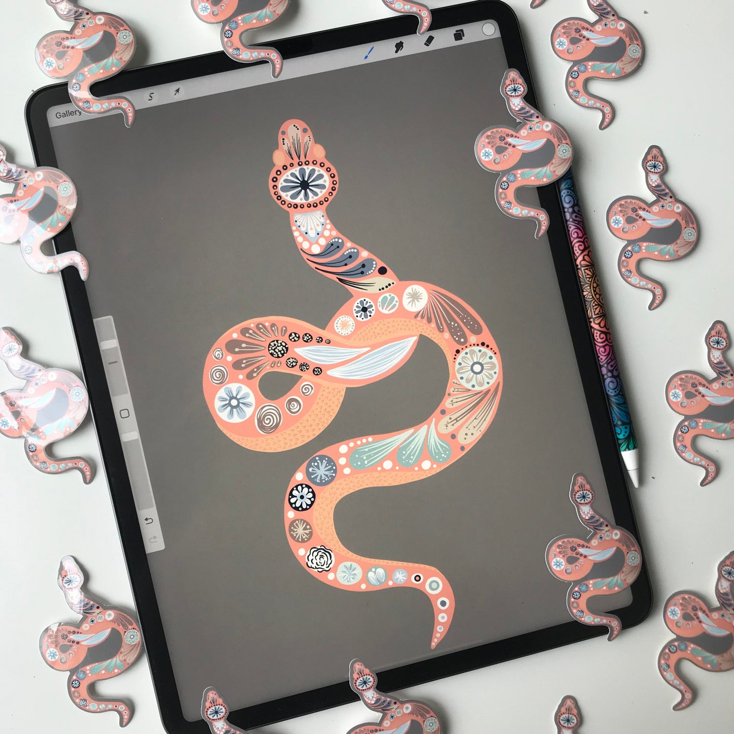 Cute snake waterproof sticker