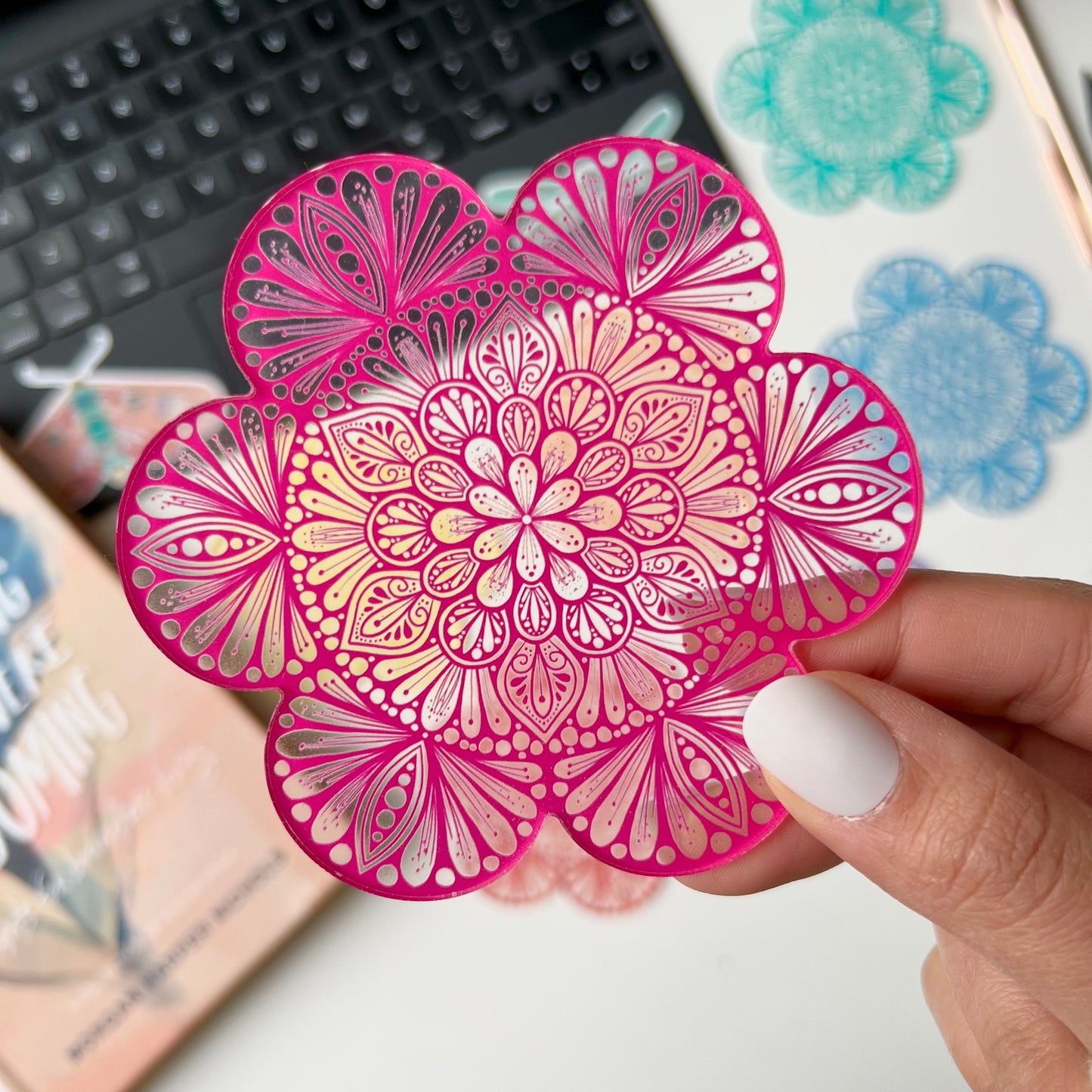 Mandala coaster set of 3 (color customizable)