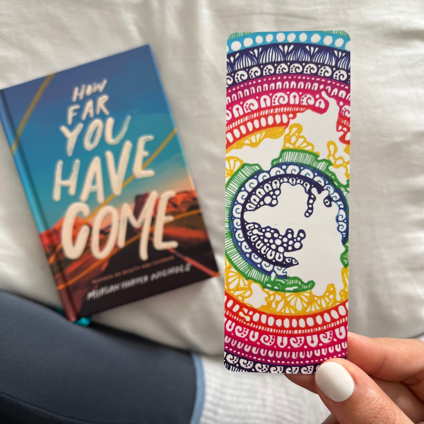Rainbow mandala world map bookmark