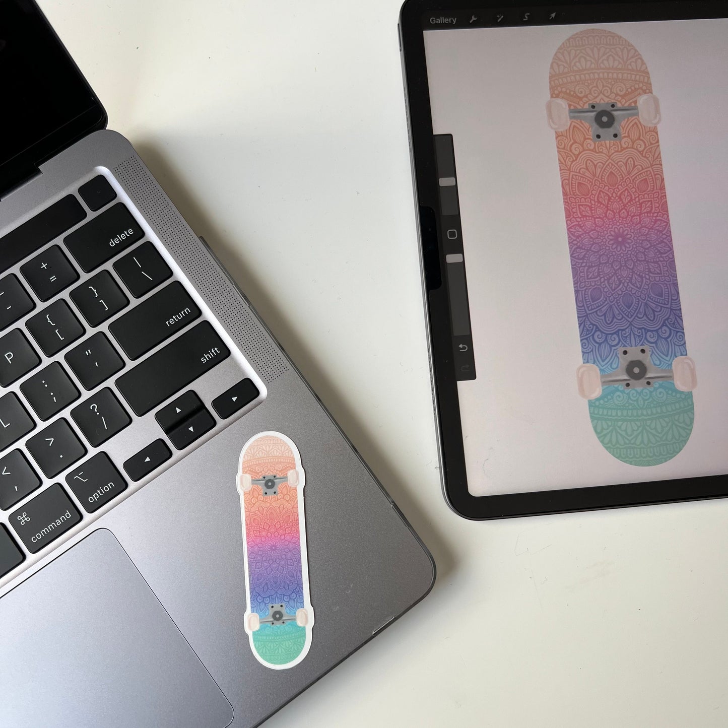 Mandala skateboard sticker