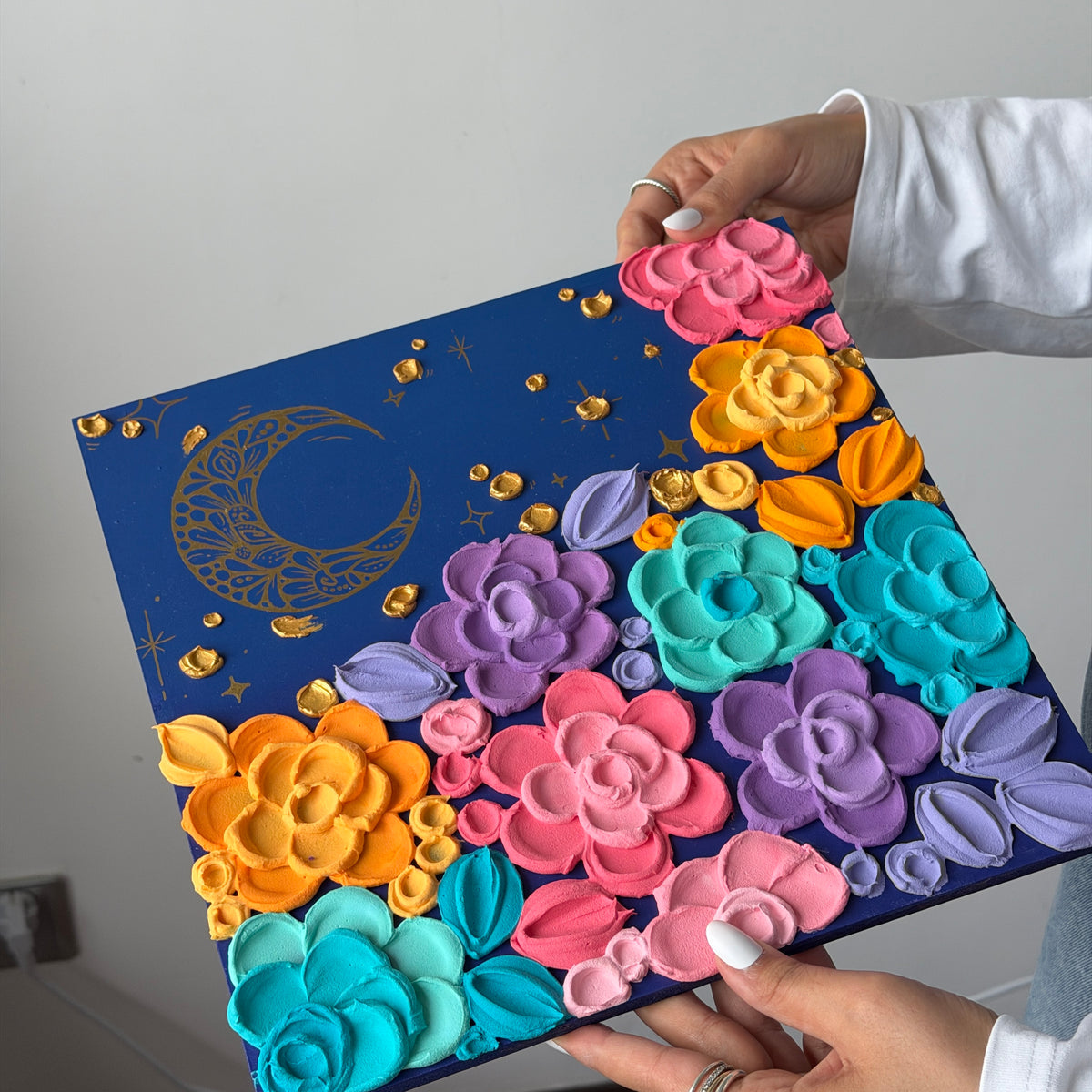 BLOOMIVERSE “MY SKY” , floral textured artwork (original painting)