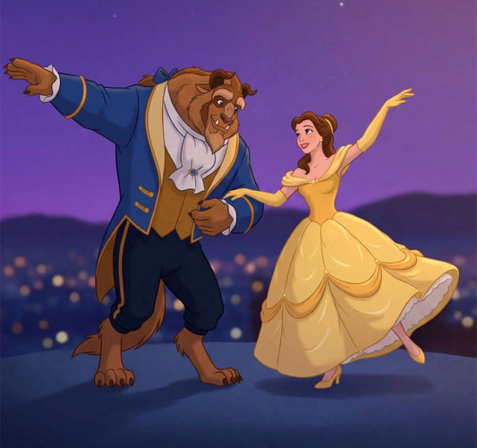 Beauty and the beast textured artwork
