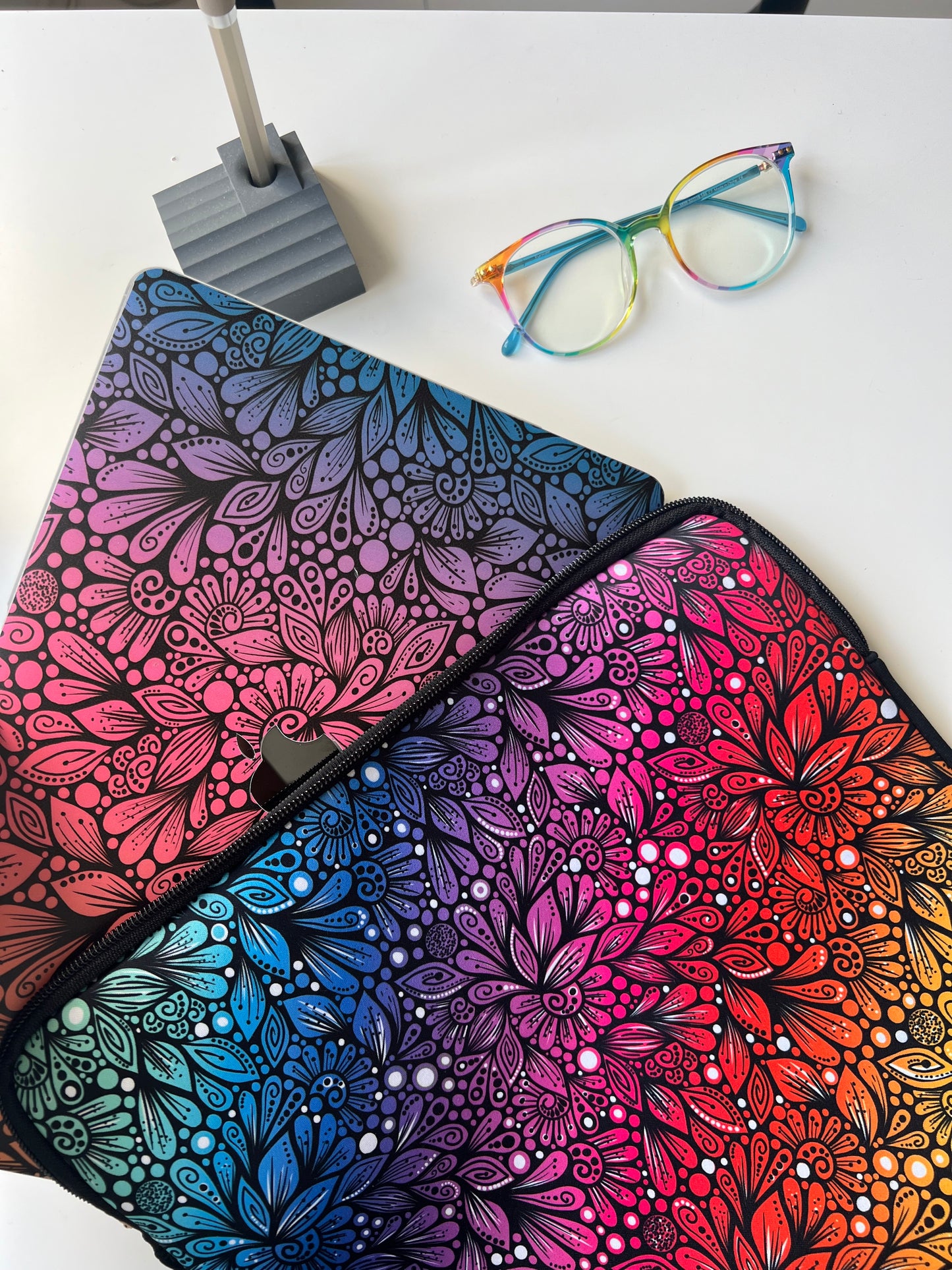 FBA signature rainbow zentangle laptop sleeve
