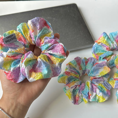 Rainbow mandala scrunchie - cotton scrunchie