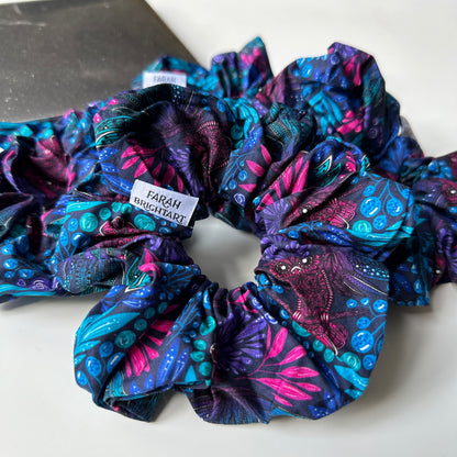 Midnight owls plants scrunchies