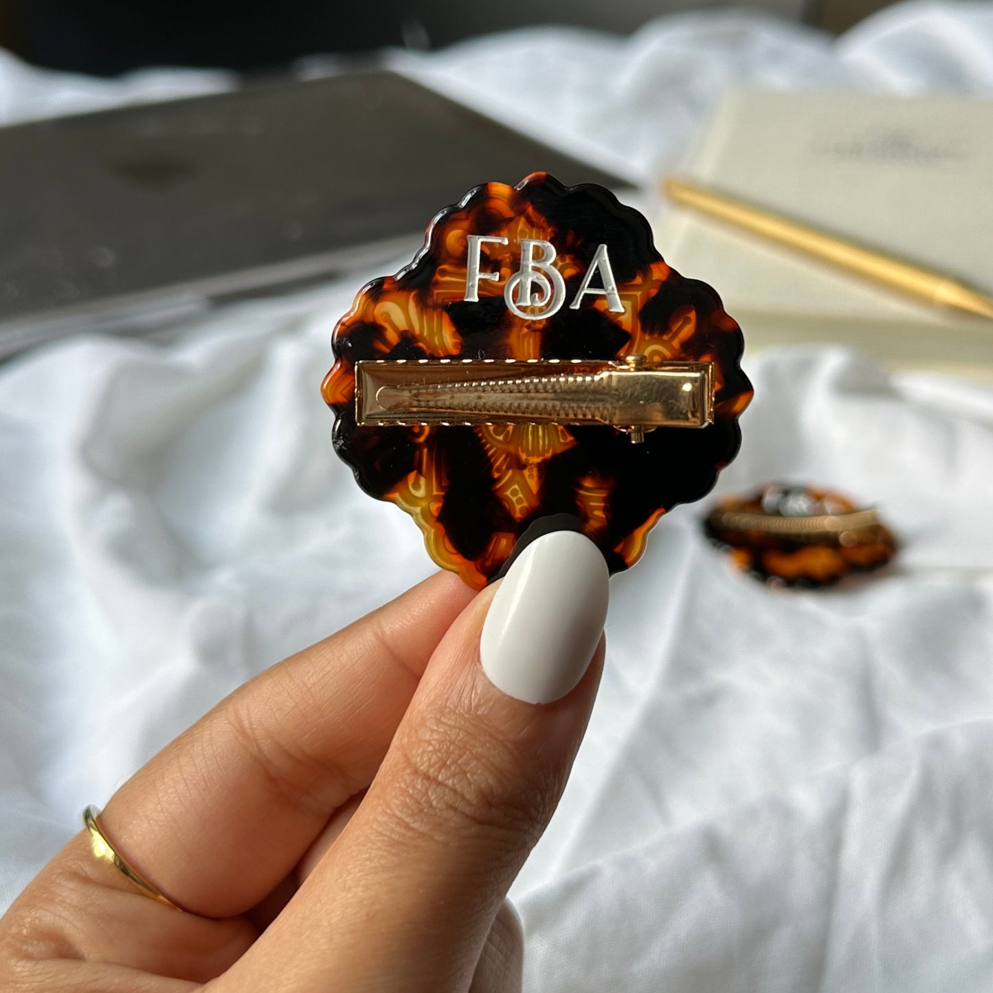 Engraved Mandala Hair Clip - Acetate Hair Accessory (5CM)