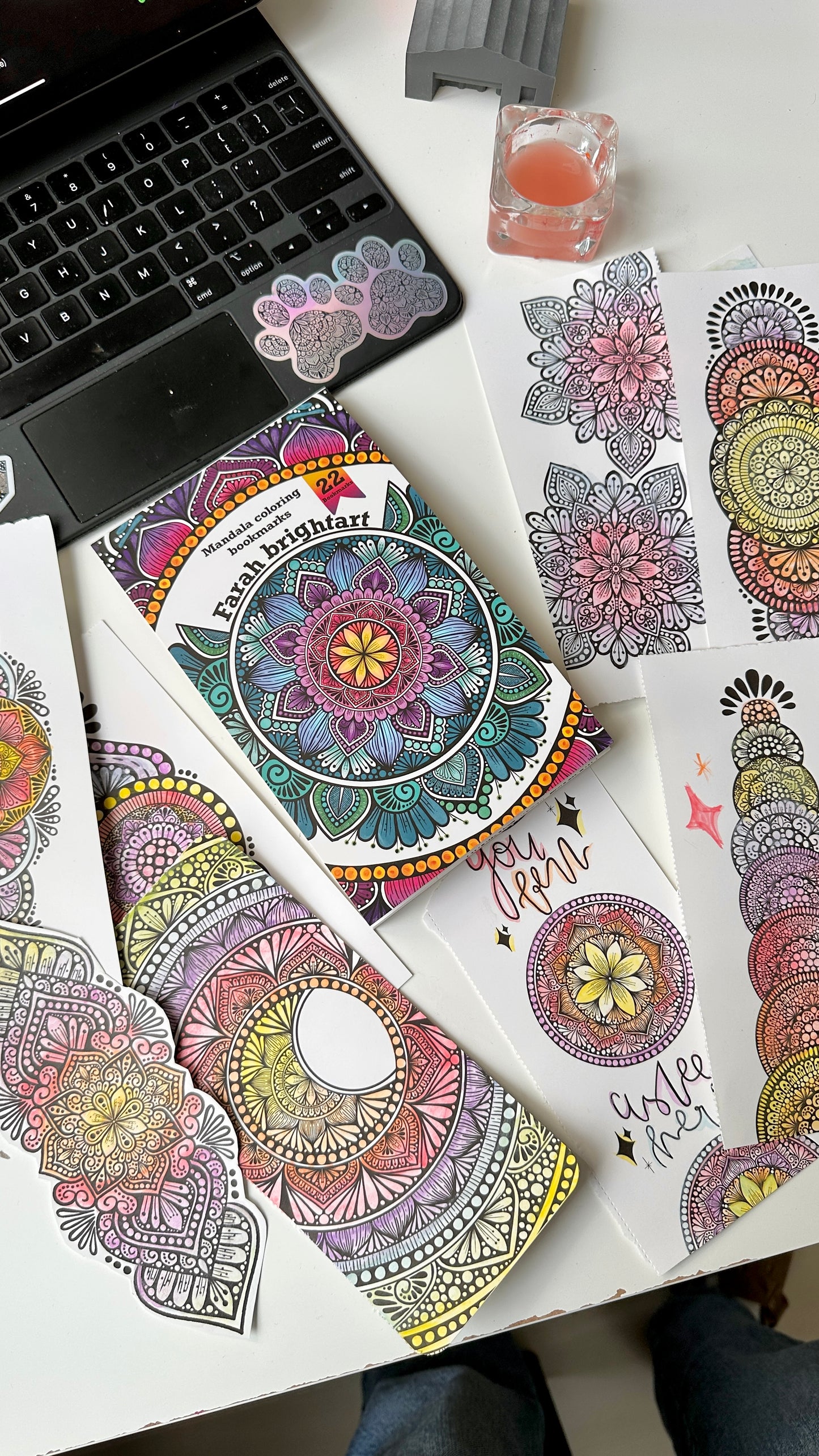 DIY Mandala coloring bookmarks