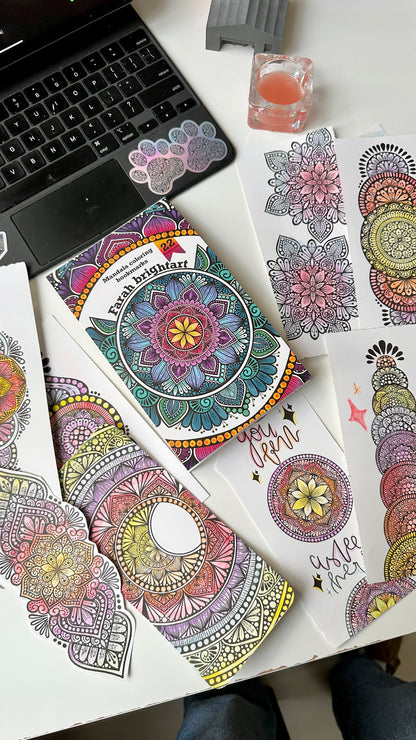 DIY Mandala coloring bookmarks