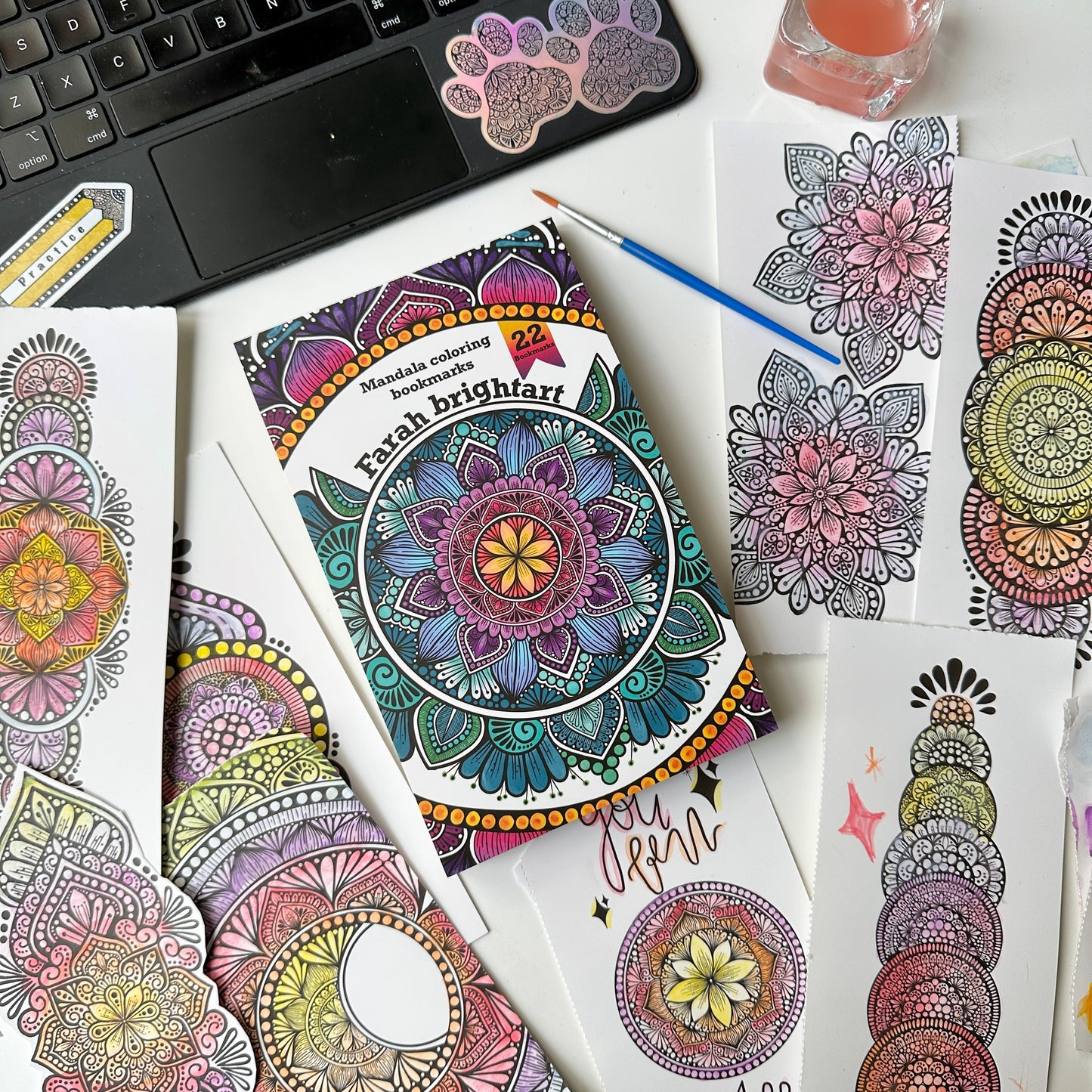 DIY Mandala coloring bookmarks