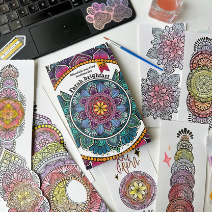 DIY Mandala coloring bookmarks