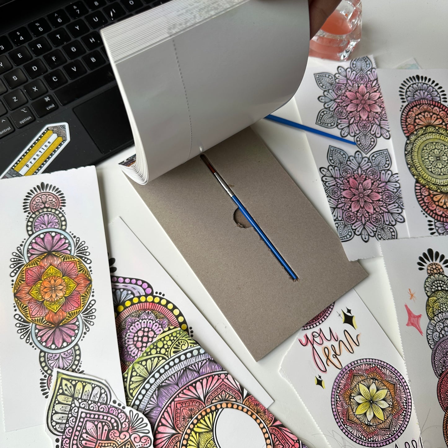 DIY Mandala coloring bookmarks