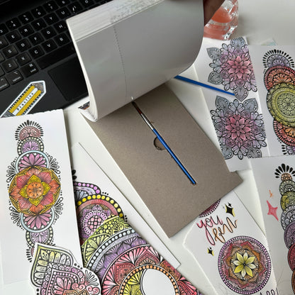 DIY Mandala coloring bookmarks