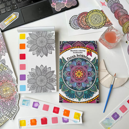 DIY Mandala coloring bookmarks