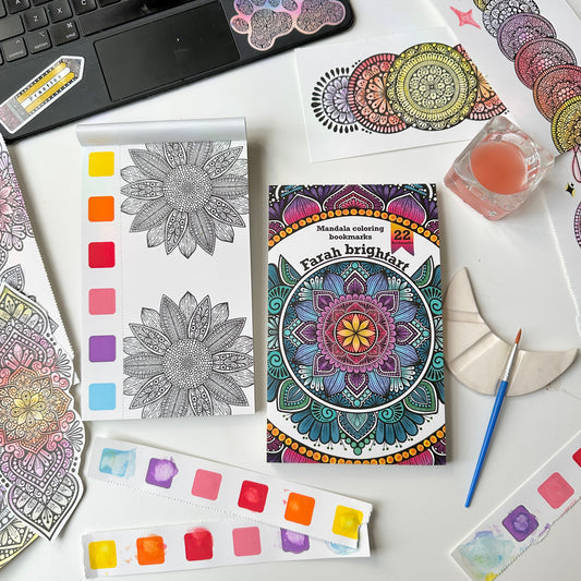 DIY Mandala coloring bookmarks