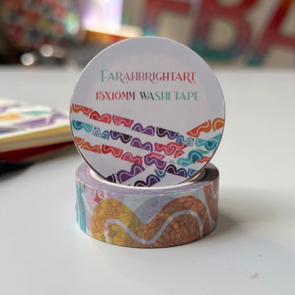 Abstract rainbow 10mm washi tape