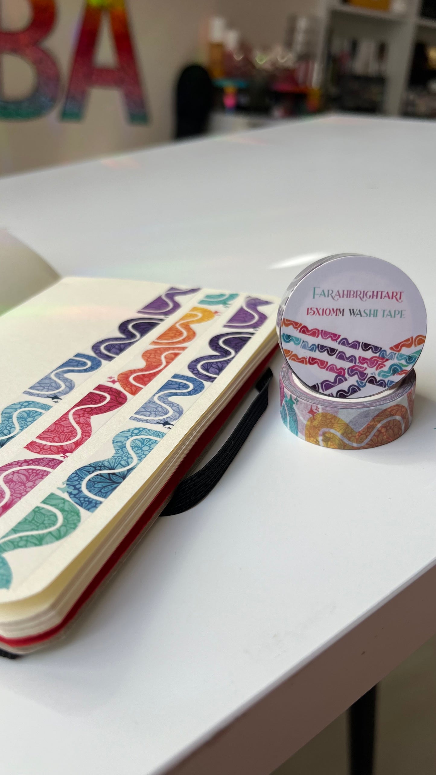 Abstract rainbow 10mm washi tape