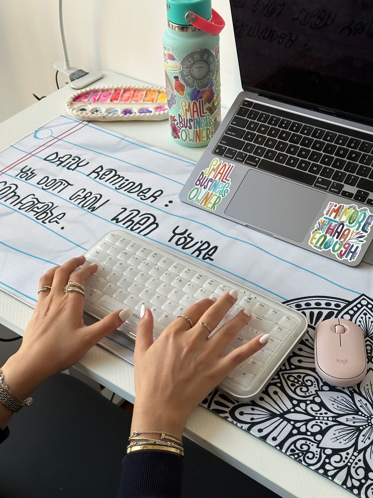 Daily reminder mandala desk pad