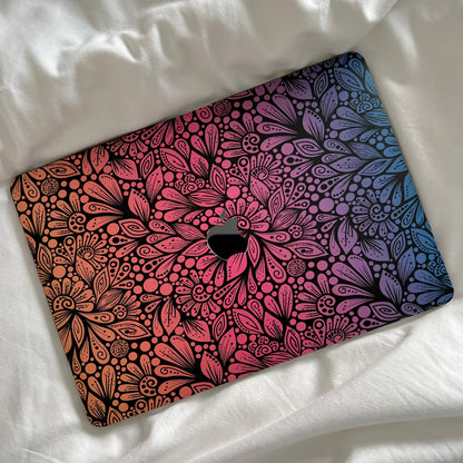 Zentangle Laptop Skin – Floral Laptop Decal, Waterproof Sticker