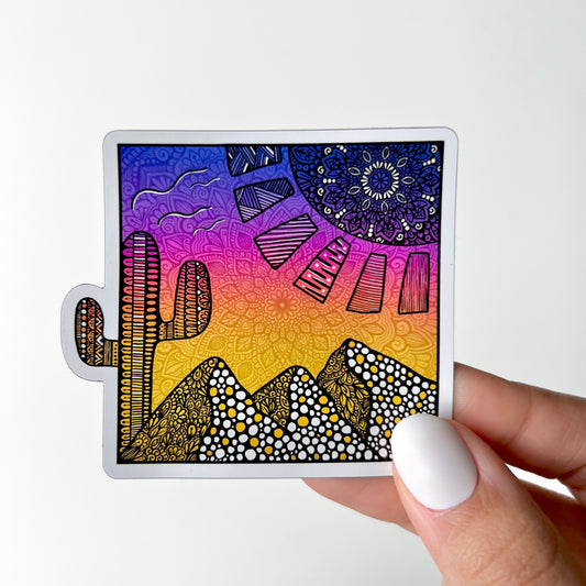 Zen mandala mountain magnet