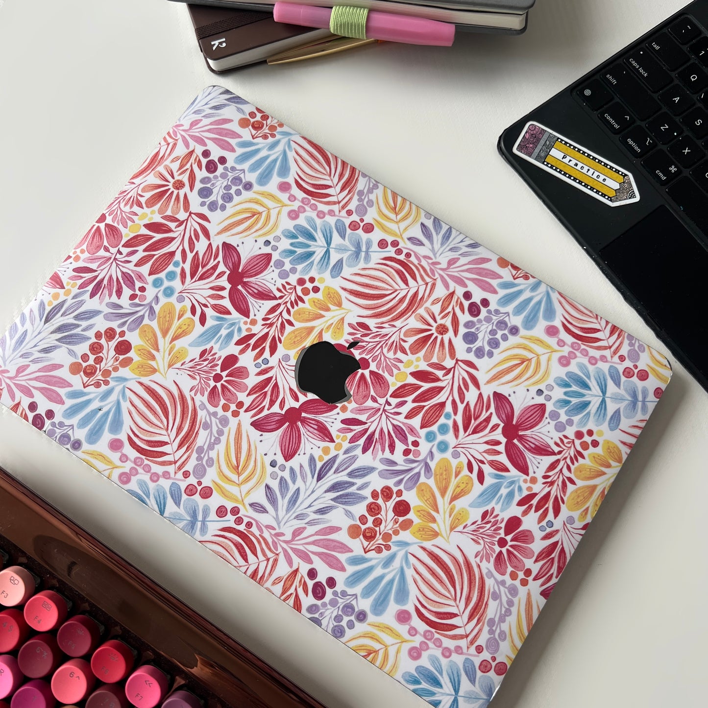 Imperfect watercolor floral bouquet Laptop Skin – Floral Laptop Decal, Waterproof Sticker