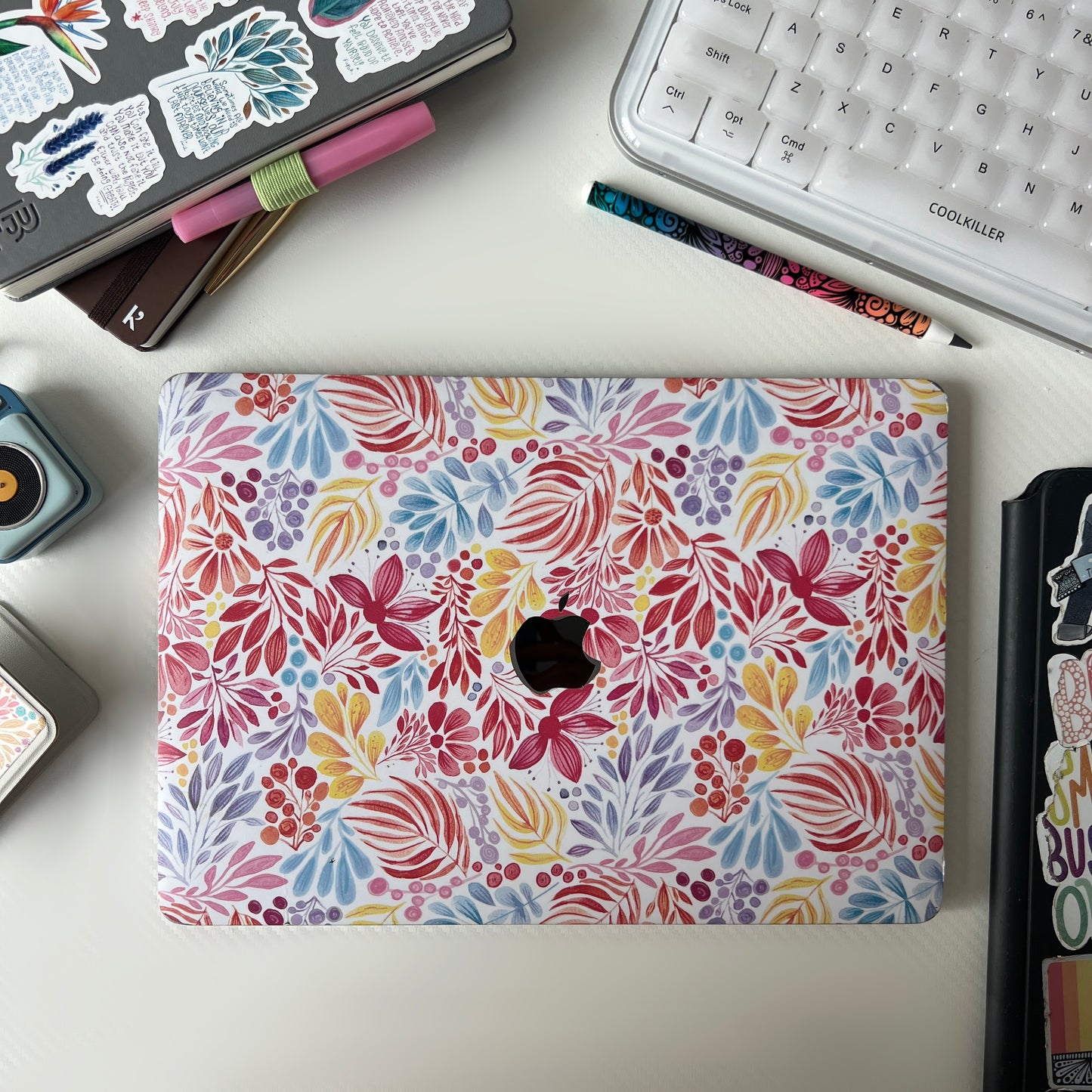 Imperfect watercolor floral bouquet Laptop Skin – Floral Laptop Decal, Waterproof Sticker