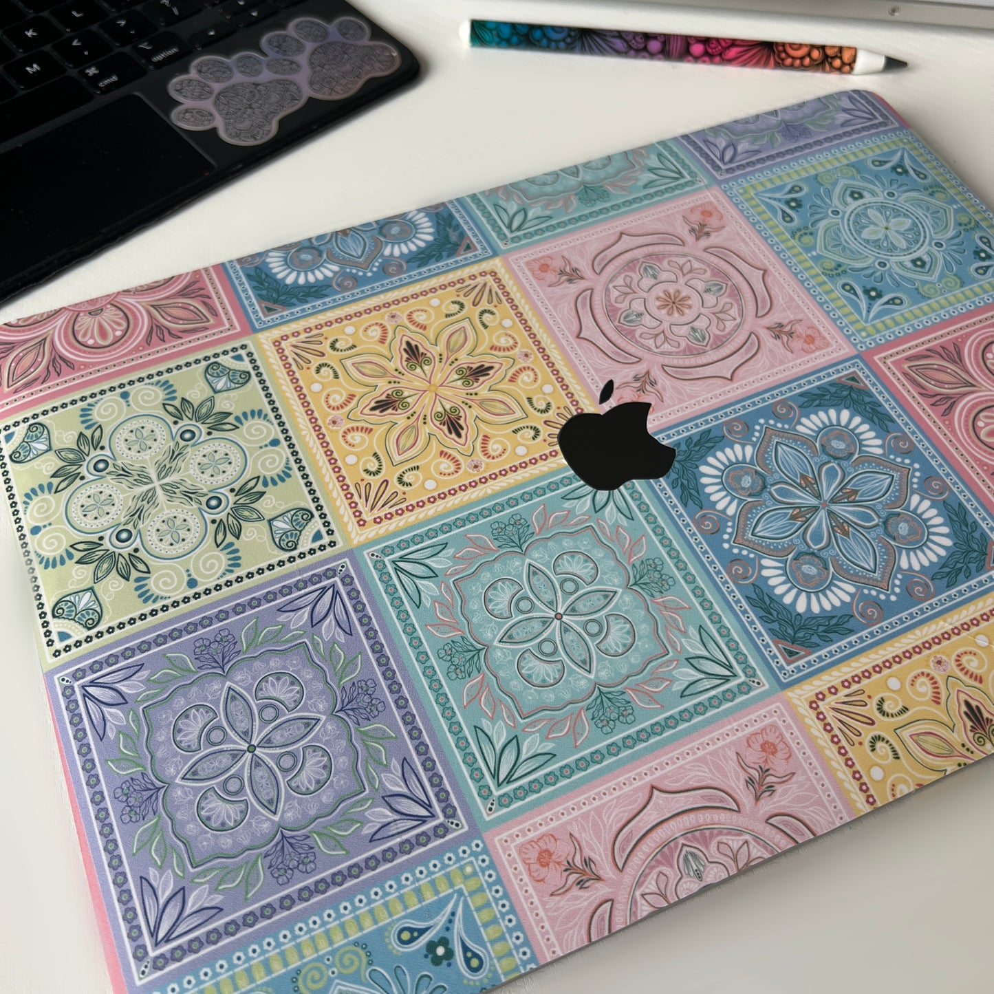 Imperfect mandala Laptop Skin – Floral Laptop Decal, Waterproof Sticker