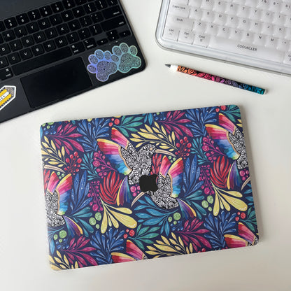 Imperfect Zentangle hummingbird Laptop Skin – Floral Laptop Decal, Waterproof Sticker