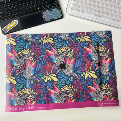 Imperfect Zentangle hummingbird Laptop Skin – Floral Laptop Decal, Waterproof Sticker