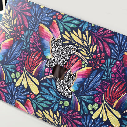 Imperfect Zentangle hummingbird Laptop Skin – Floral Laptop Decal, Waterproof Sticker