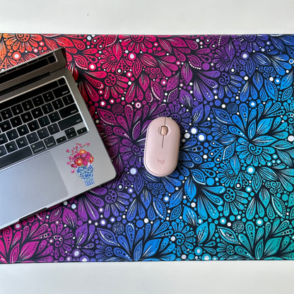 rainbow zentangle desk pad - colorfull desk pads