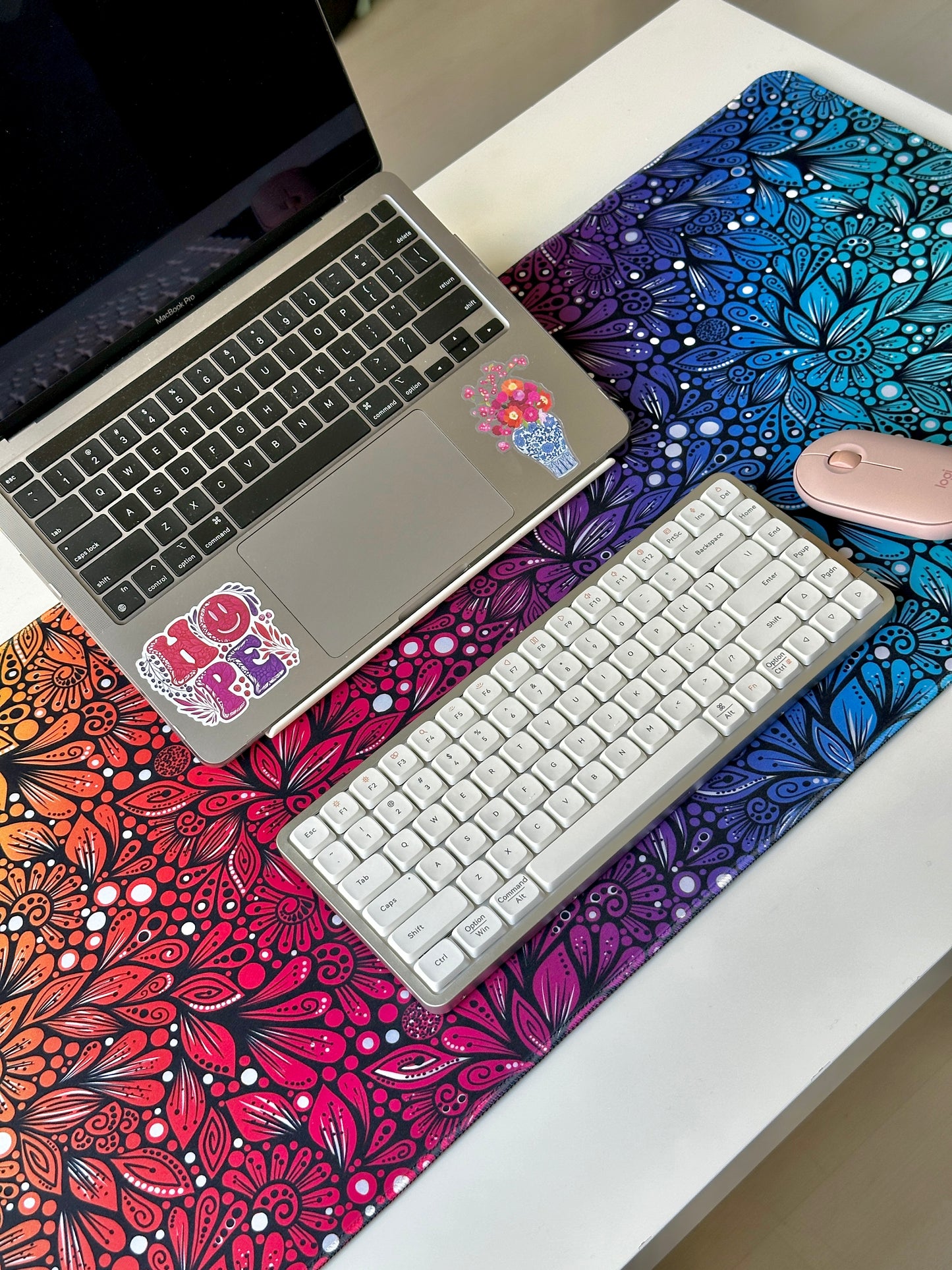 rainbow zentangle desk pad - colorfull desk pads