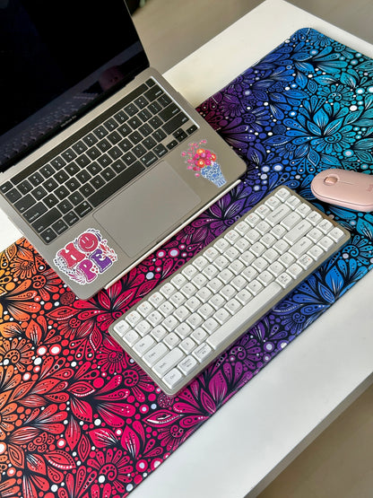 rainbow zentangle desk pad - colorfull desk pads