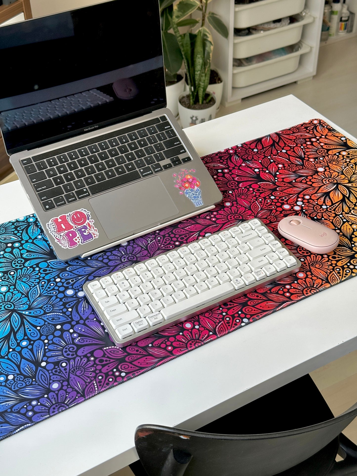 rainbow zentangle desk pad - colorfull desk pads