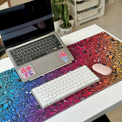 rainbow zentangle desk pad - colorfull desk pads