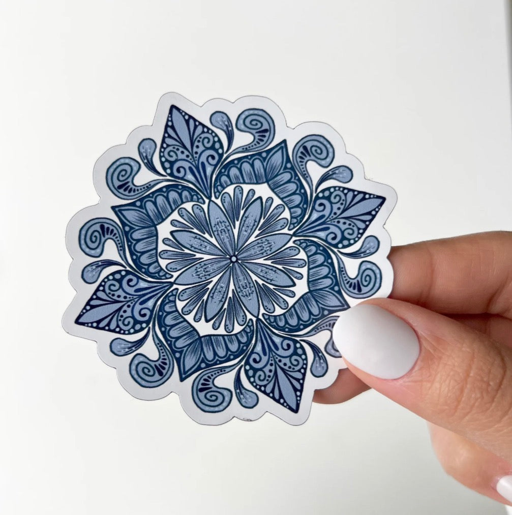 Blue shades mandala magnet