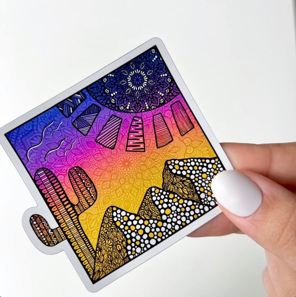 Zen mandala mountain magnet