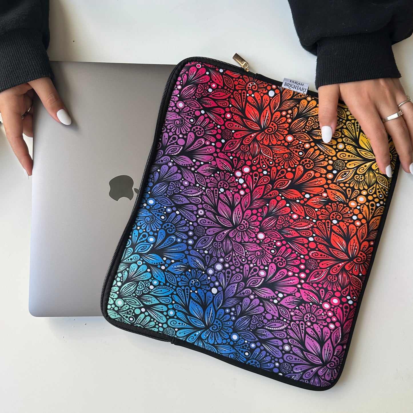 FBA signature rainbow zentangle laptop sleeve